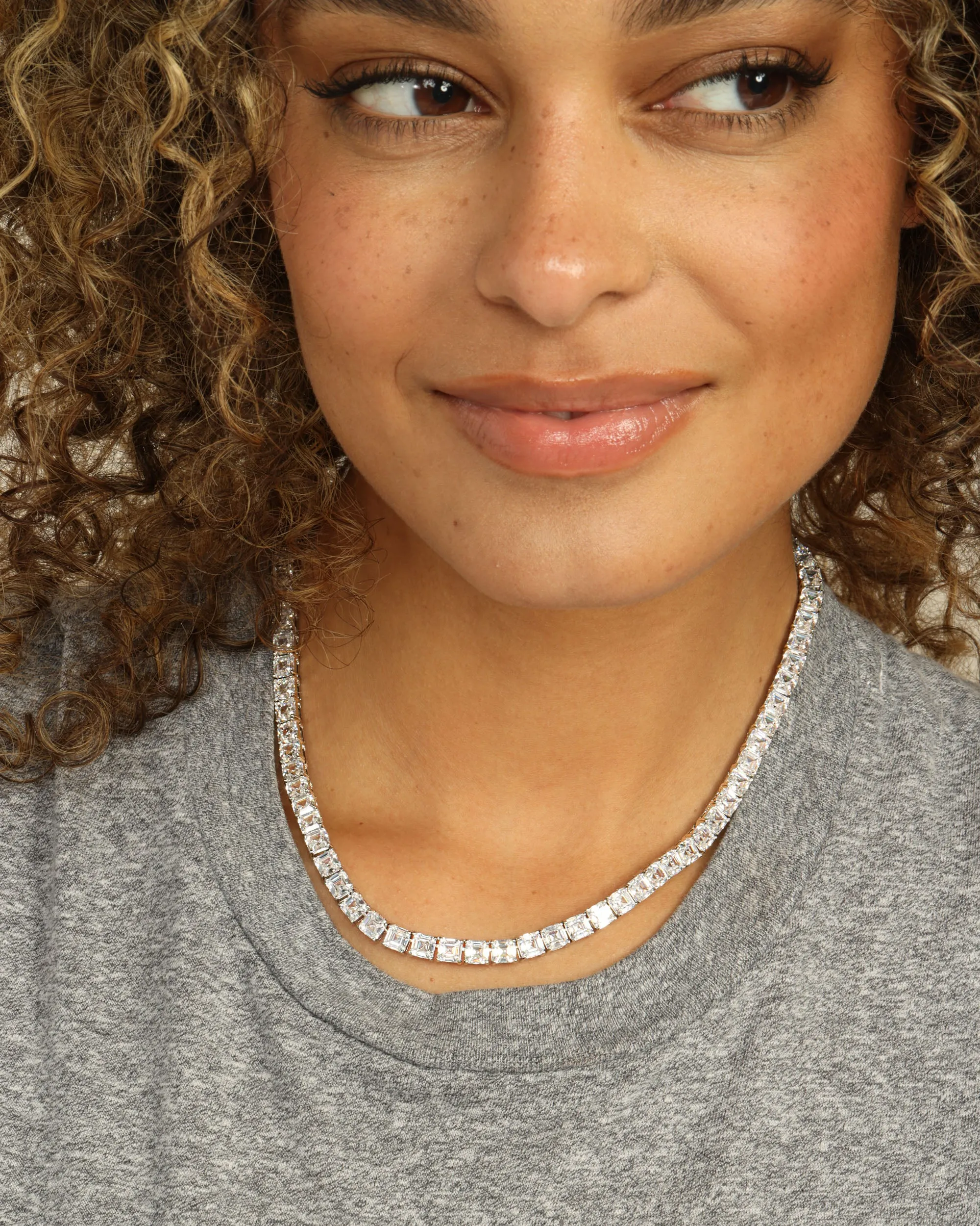 The Queen's Tennis Necklace - Silver|White Diamondettes sold by Melinda Maria product image thumbnail 2