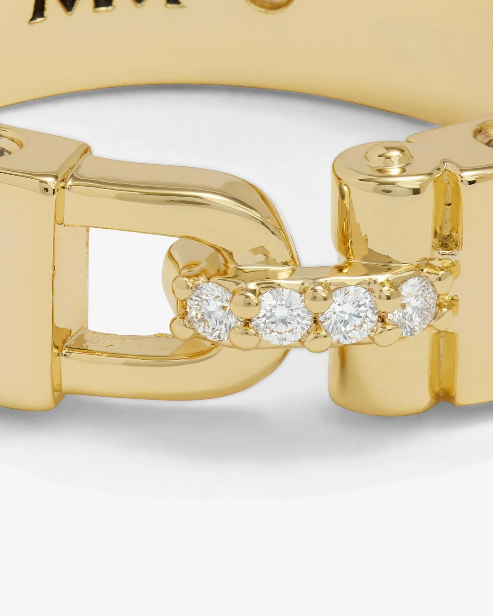 Ashley Smooth Lock Ring - Gold|White Diamondettes sold by Melinda Maria product image thumbnail 5