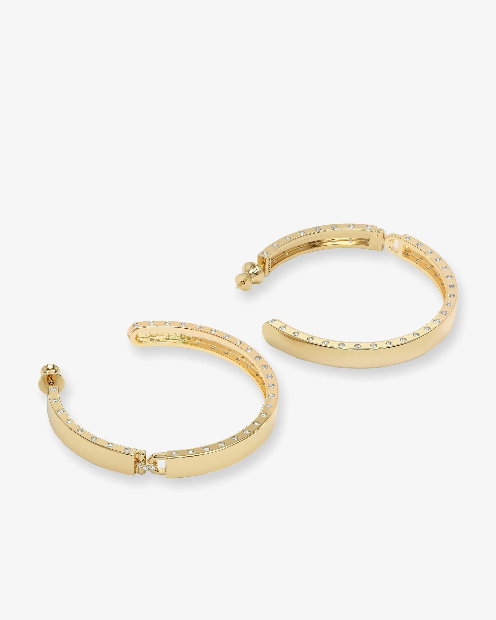 Ashley Lock Hoops 2" - Gold|White Diamondettes sold by Melinda Maria product image thumbnail 3