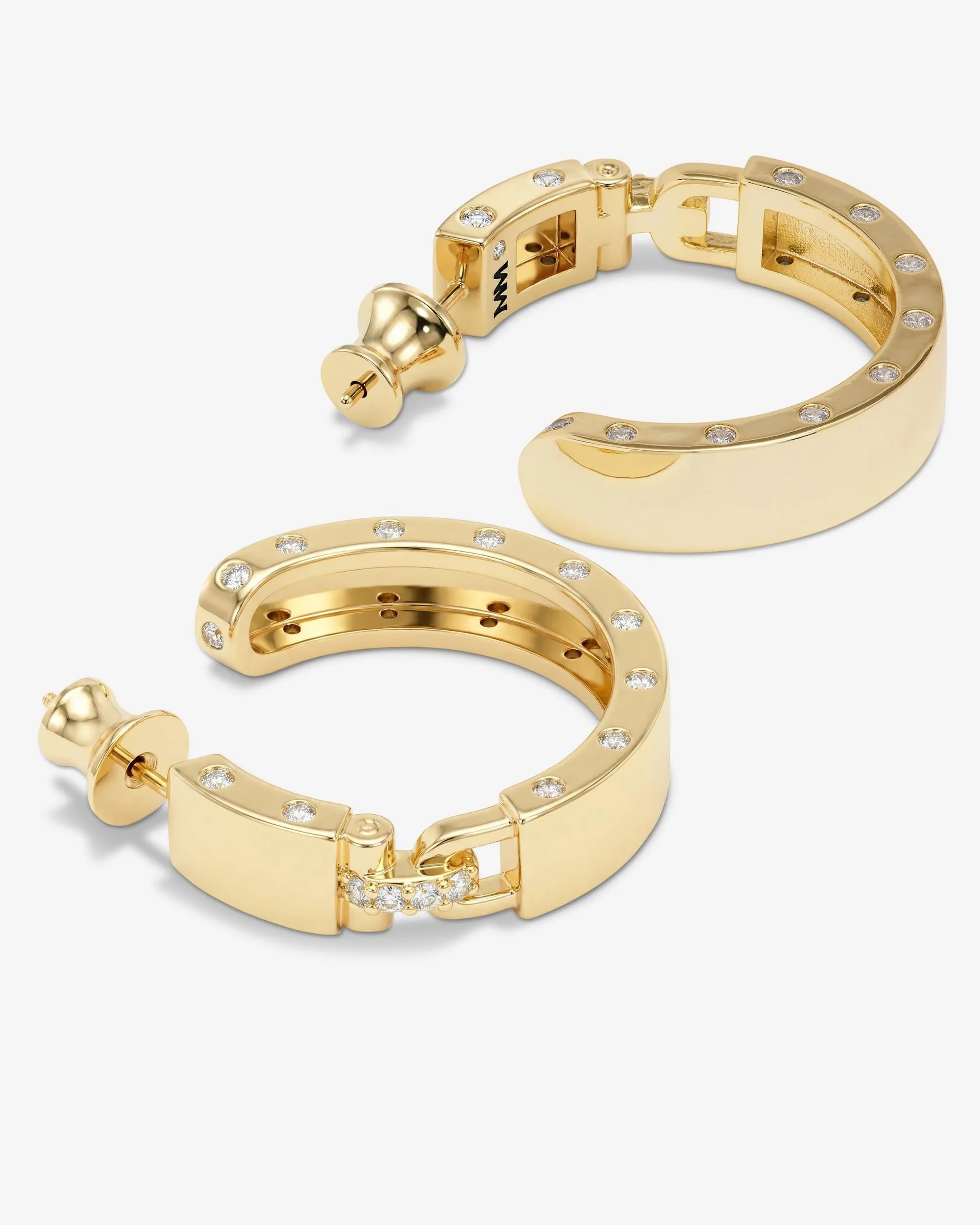 Ashley Lock Hoops 1" - Gold|White Diamondettes sold by Melinda Maria product image thumbnail 3