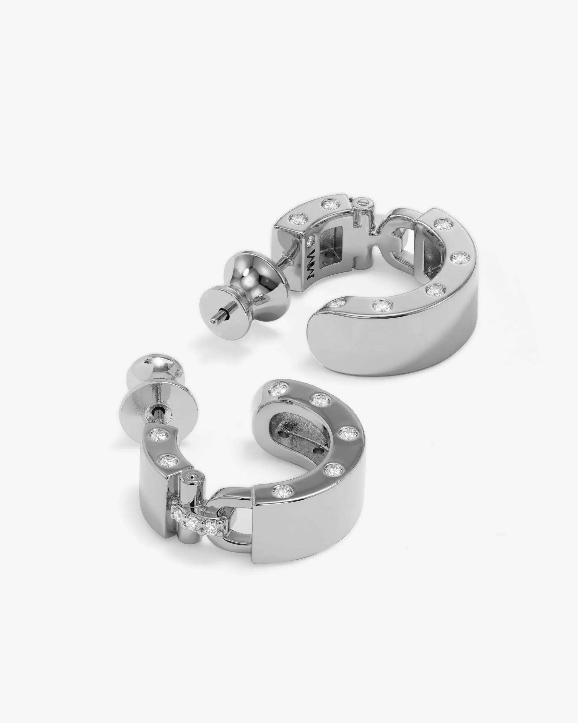 Ashley Lock Huggies - Silver|White Diamondettes sold by Melinda Maria product image thumbnail 3