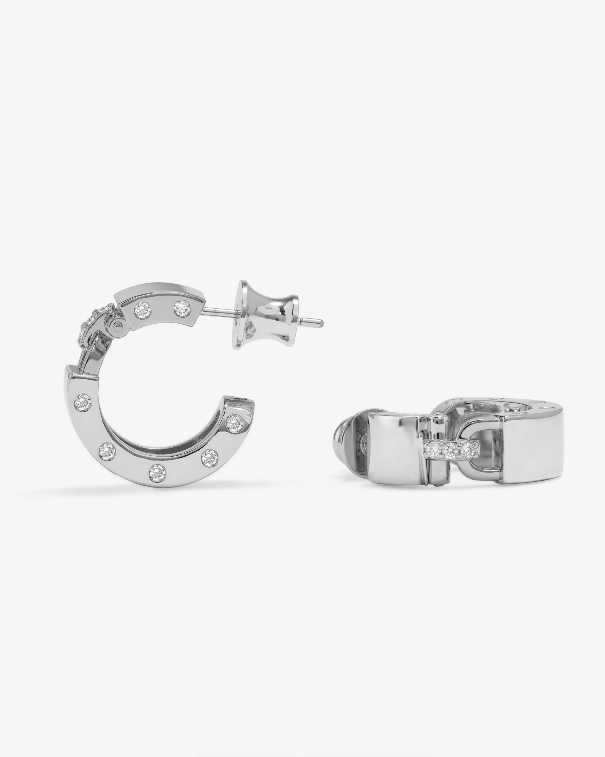 Ashley Lock Huggies - Silver|White Diamondettes sold by Melinda Maria product image thumbnail 4