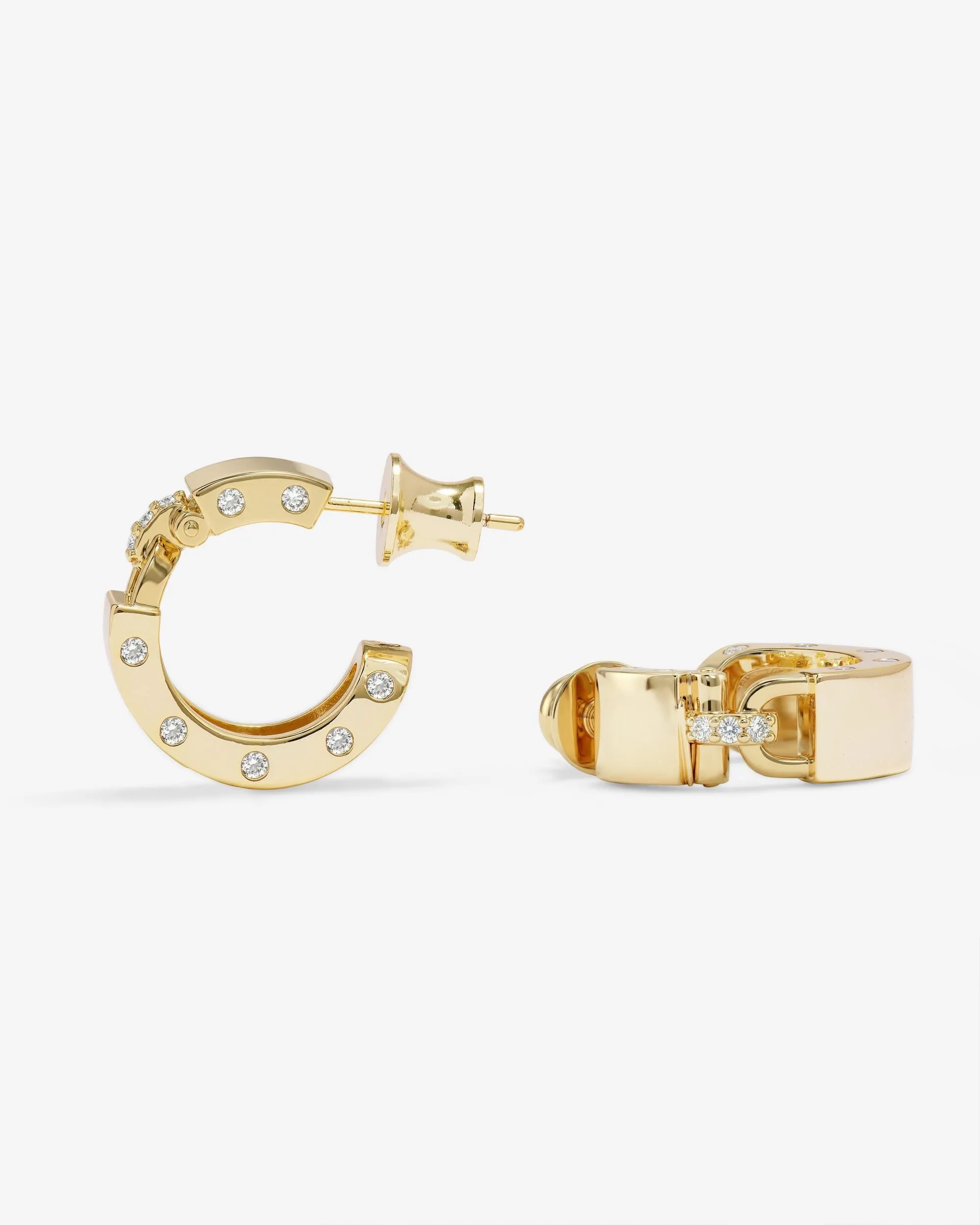 Ashley Lock Huggies - Gold|White Diamondettes sold by Melinda Maria product image thumbnail 4