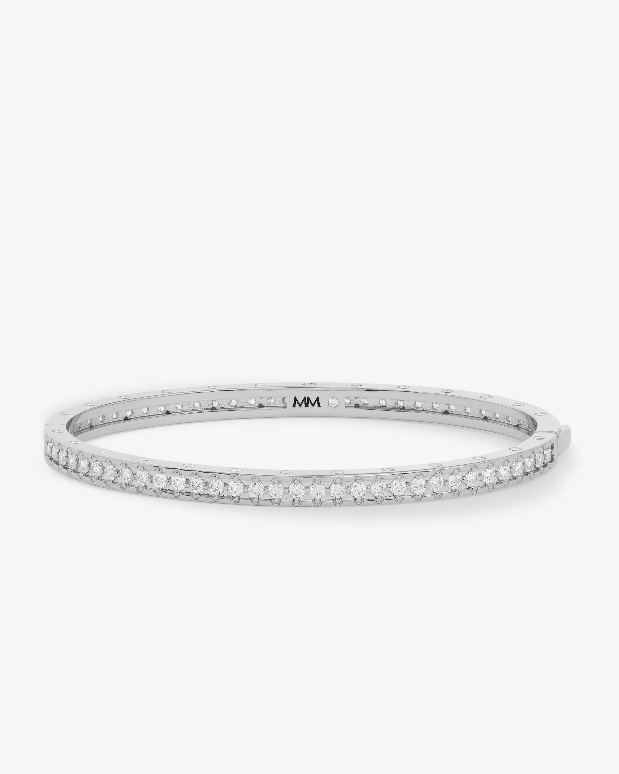 Ashley Pavé Cuff 4mm - Silver|White Diamondettes sold by Melinda Maria