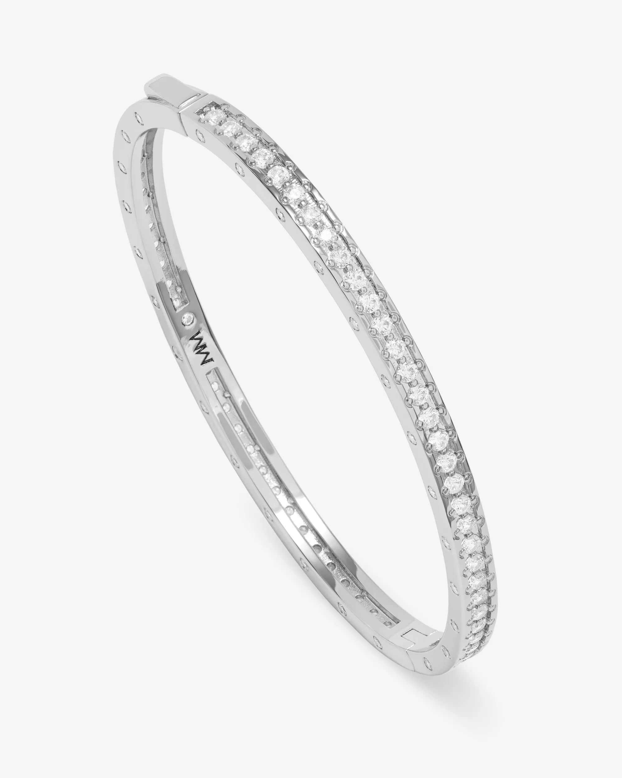 Ashley Pavé Cuff 4mm - Silver|White Diamondettes sold by Melinda Maria product image thumbnail 4