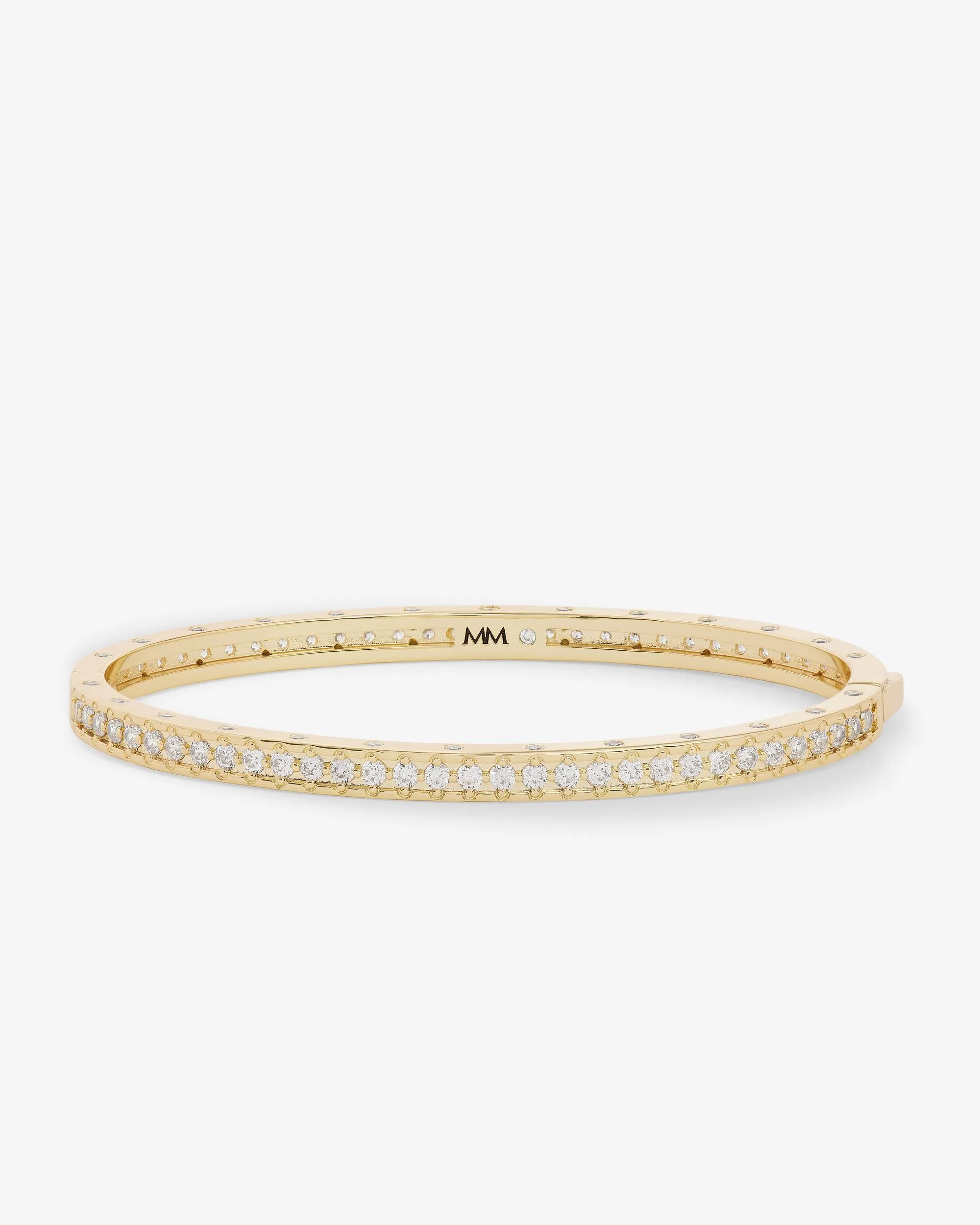 Ashley Pavé Cuff 4mm - Gold|White Diamondettes sold by Melinda Maria