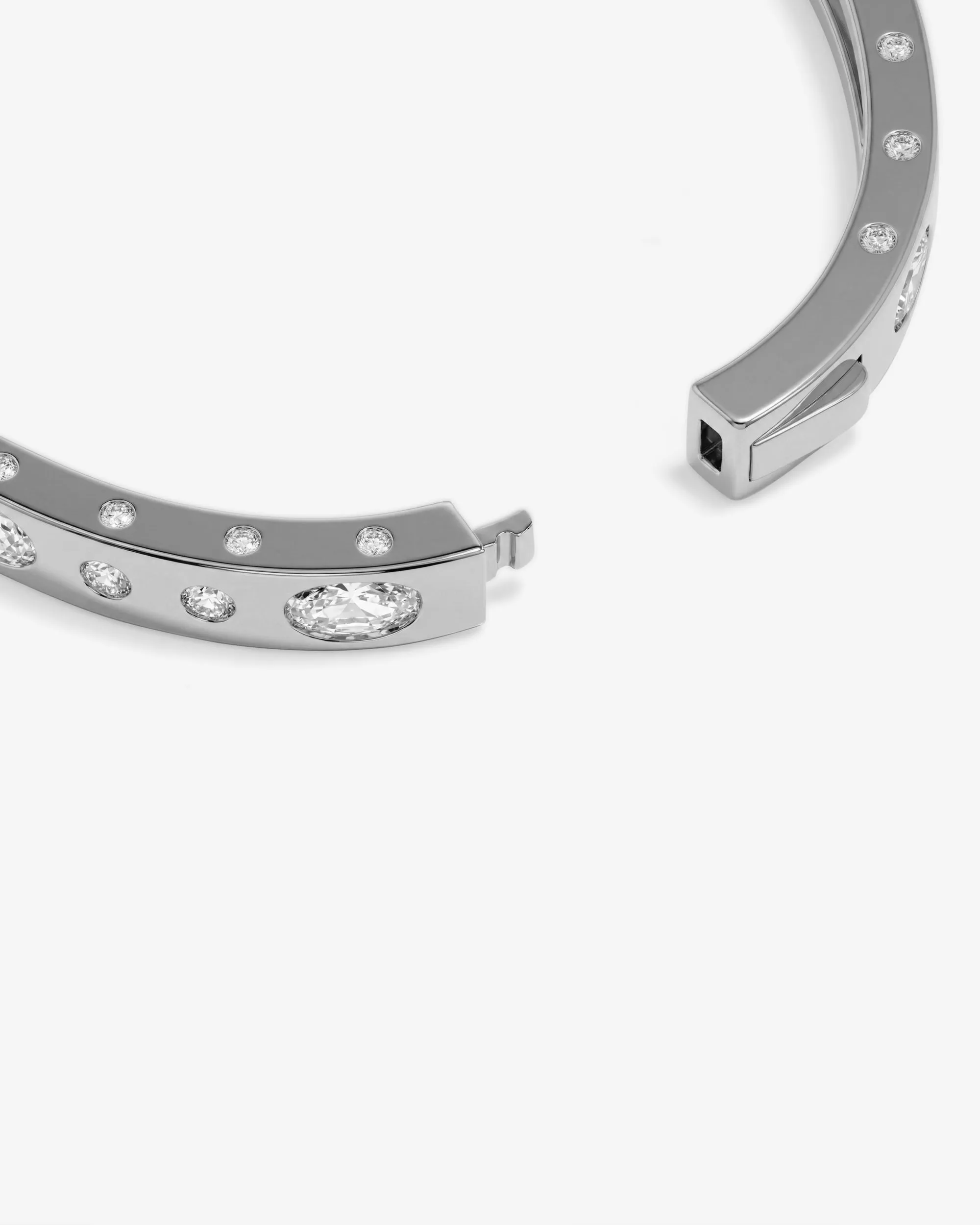 Ashley Sunset Lock Cuff 6mm - Silver|White Diamondettes sold by Melinda Maria product image thumbnail 5