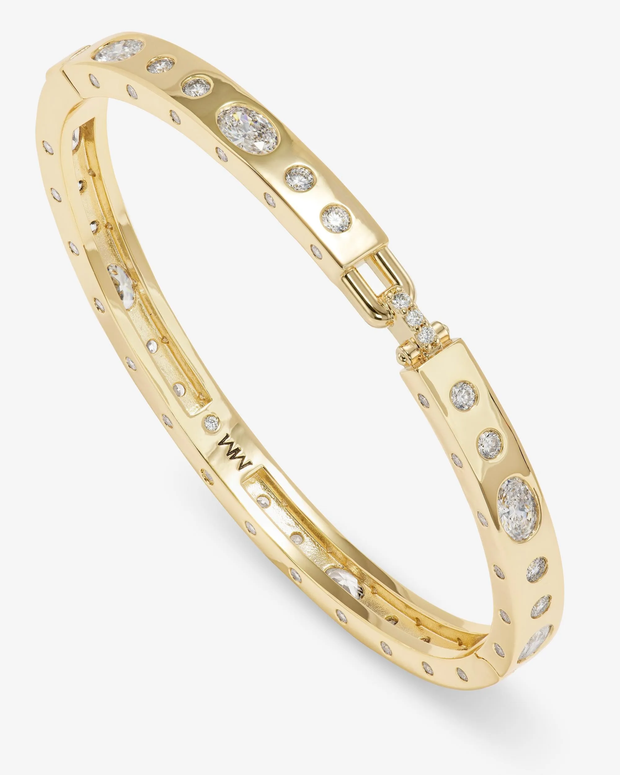 Ashley Sunset Lock Cuff 6mm - Gold|White Diamondettes sold by Melinda Maria product image thumbnail 3