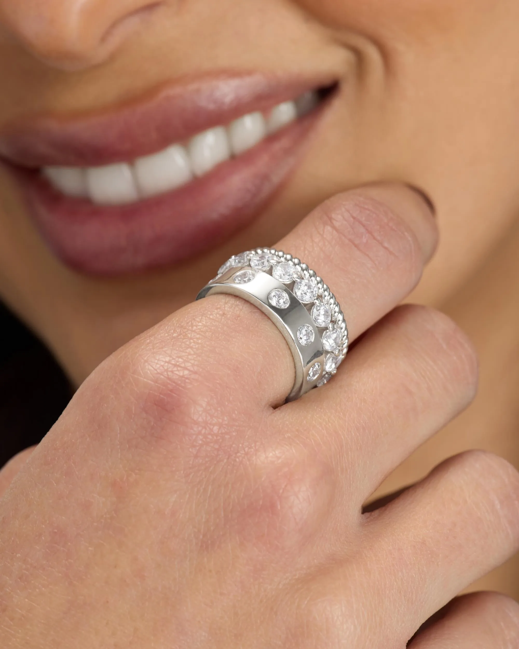 Ashley Venice Ring - Silver|White Diamondettes sold by Melinda Maria product image thumbnail 3