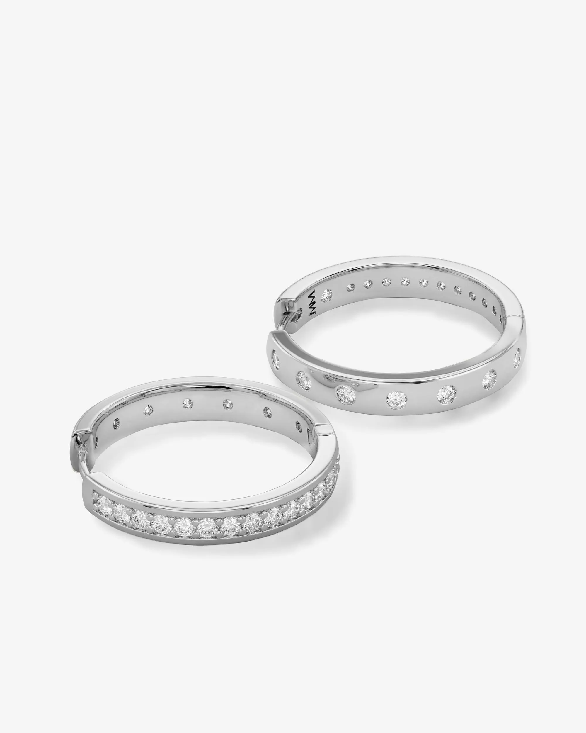 Ashley Infinity Reversible Hoops 1" - Silver|White Diamondettes sold by Melinda Maria product image thumbnail 3