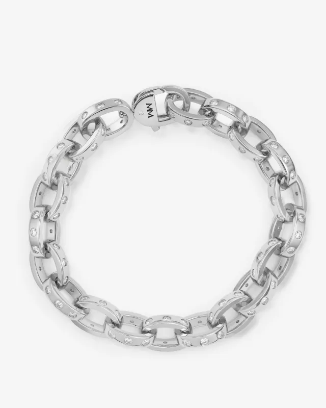 Ashley Chain Link Bracelet 4mm - Silver|White Diamondettes sold by Melinda Maria