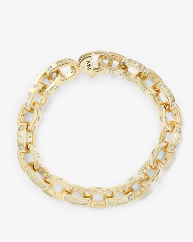 Ashley Chain Link Bracelet 4mm - Gold|White Diamondettes sold by Melinda Maria