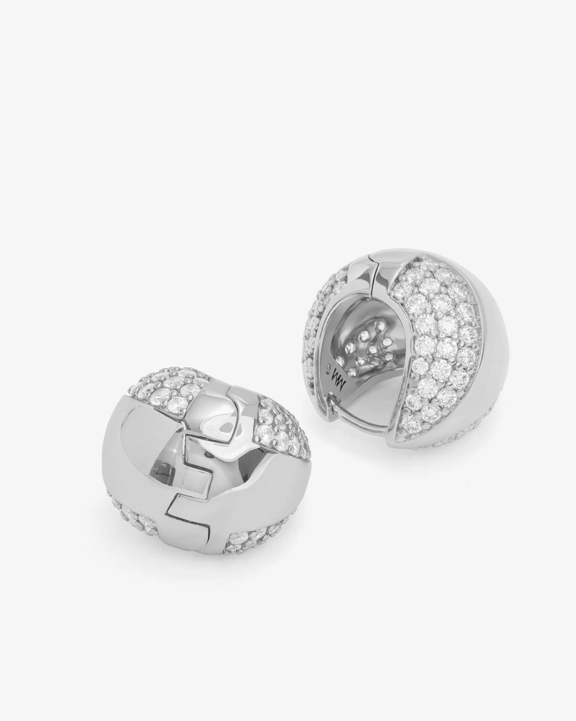 Norah Mixed Pavé Earrings - Silver|White Diamondettes sold by Melinda Maria product image thumbnail 3