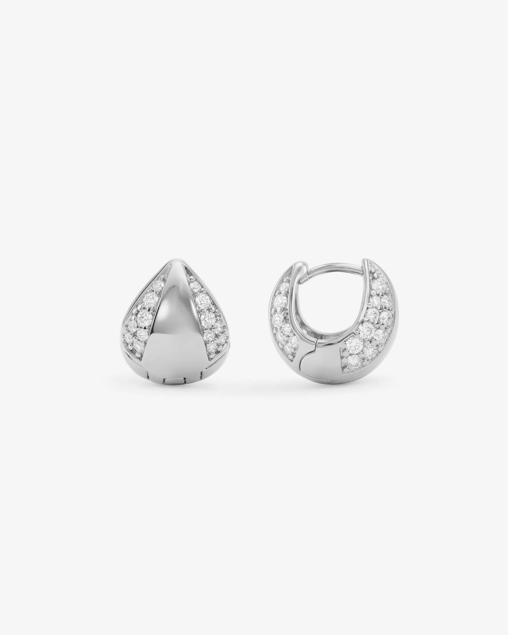 Lil Norah Mixed Pavé Earrings - Silver|White Diamondettes sold by Melinda Maria