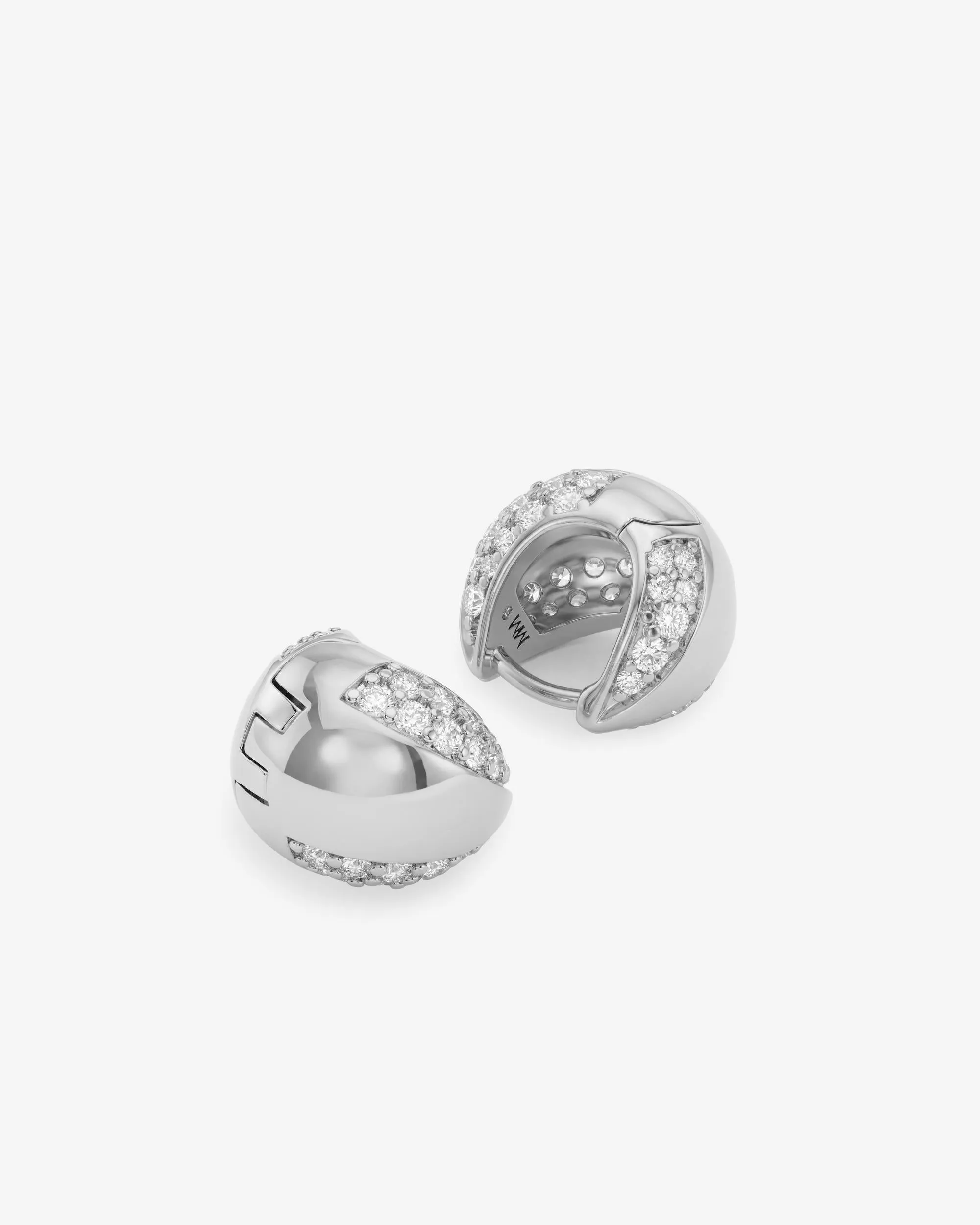 Lil Norah Mixed Pavé Earrings - Silver|White Diamondettes sold by Melinda Maria product image thumbnail 3