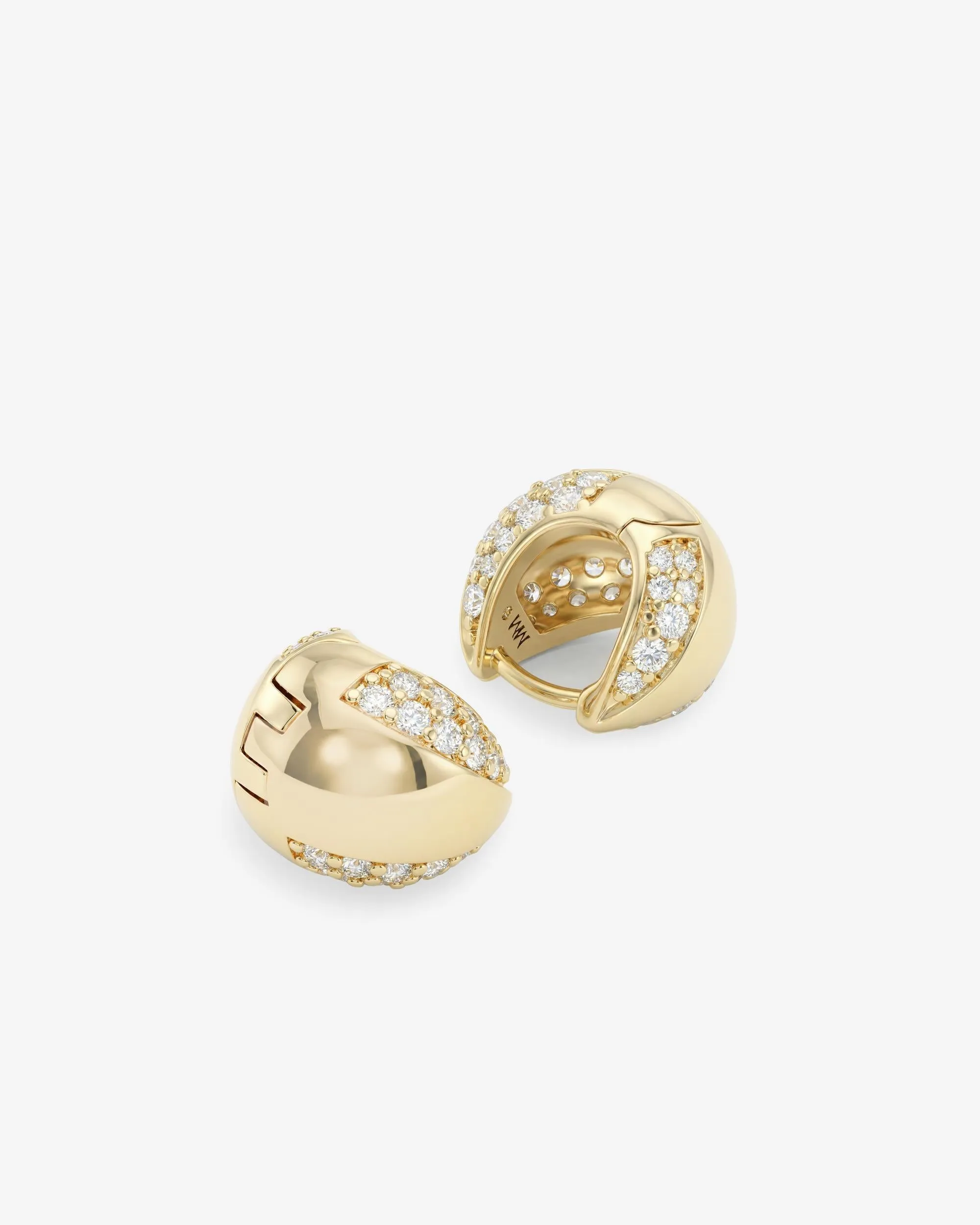 Lil Norah Mixed Pavé Earrings - Gold|White Diamondettes sold by Melinda Maria product image thumbnail 3