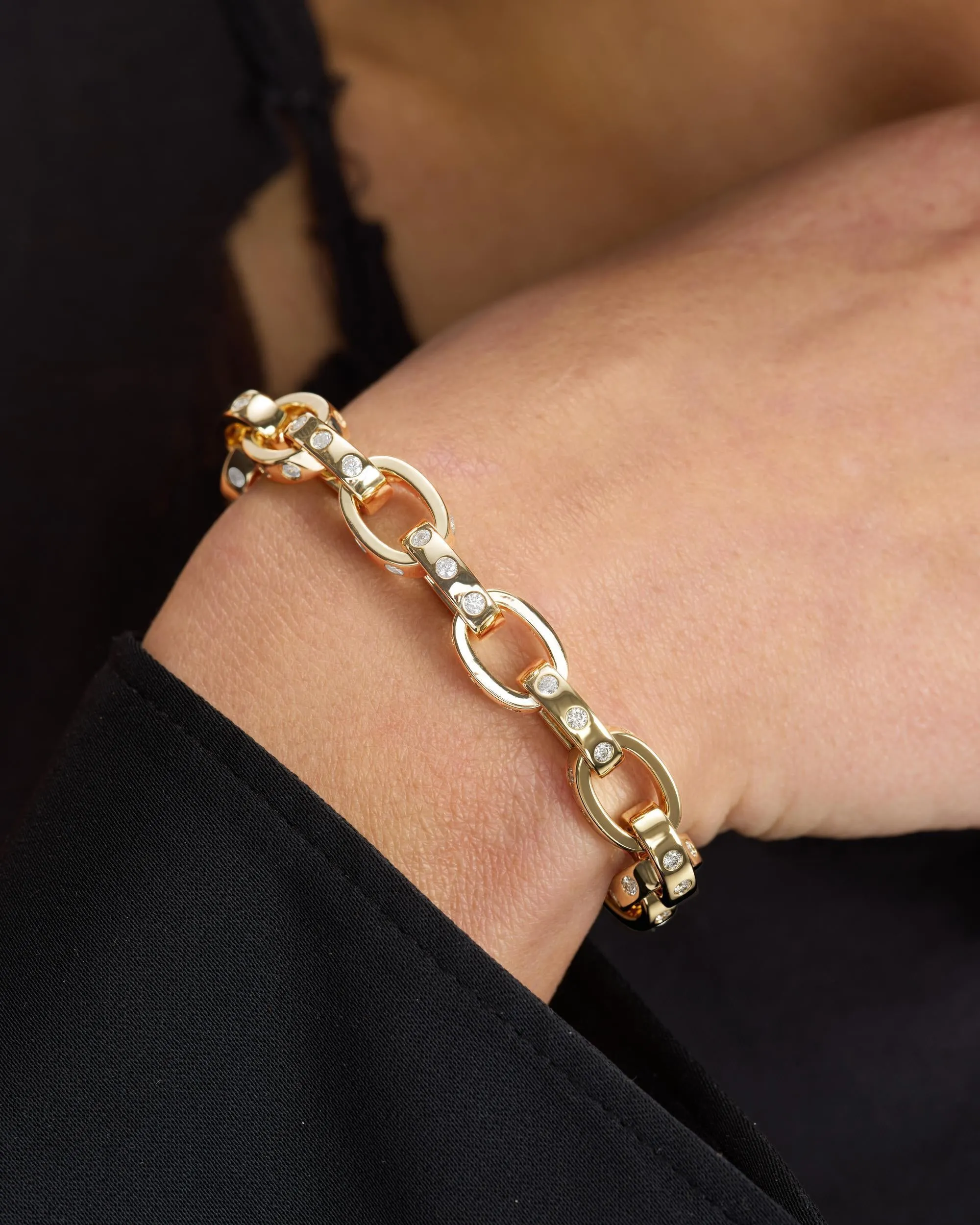 Ashley Chain Link Bracelet 9mm - Gold|White Diamondettes sold by Melinda Maria product image thumbnail 2