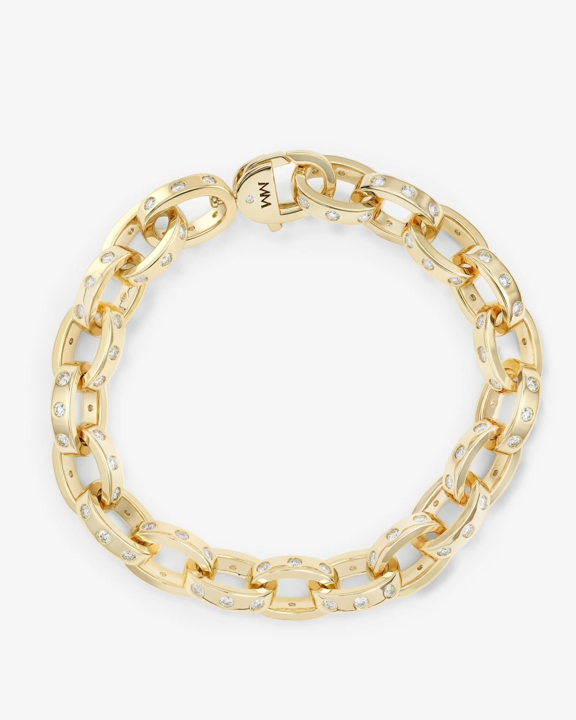 Ashley Chain Link Bracelet 9mm - Gold|White Diamondettes sold by Melinda Maria