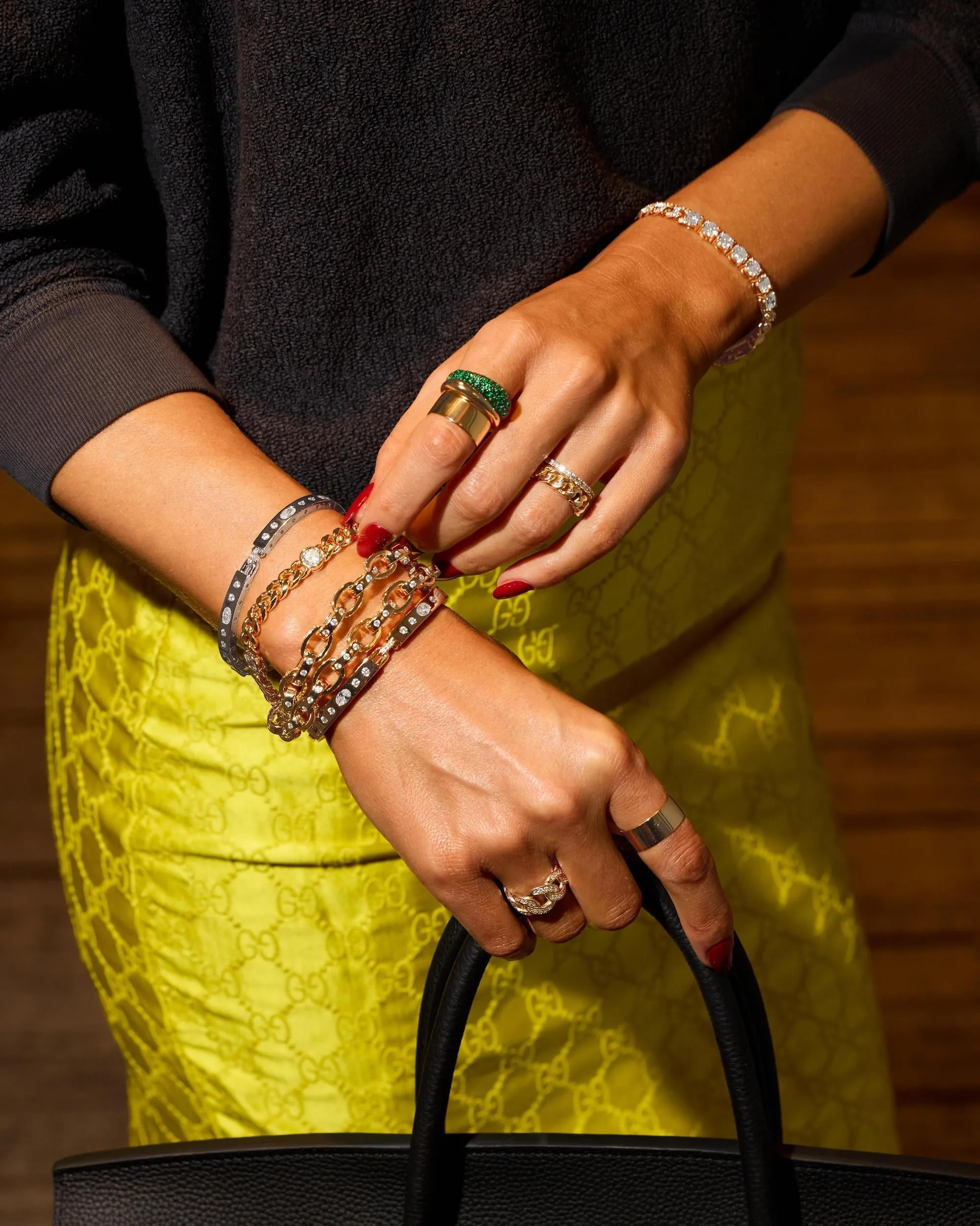 Ashley Chain Link Bracelet 9mm - Gold|White Diamondettes sold by Melinda Maria product image thumbnail 4