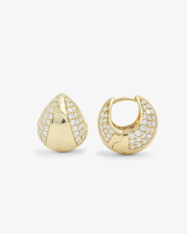Norah Split Pavé Earrings - Gold|White Diamondettes sold by Melinda Maria