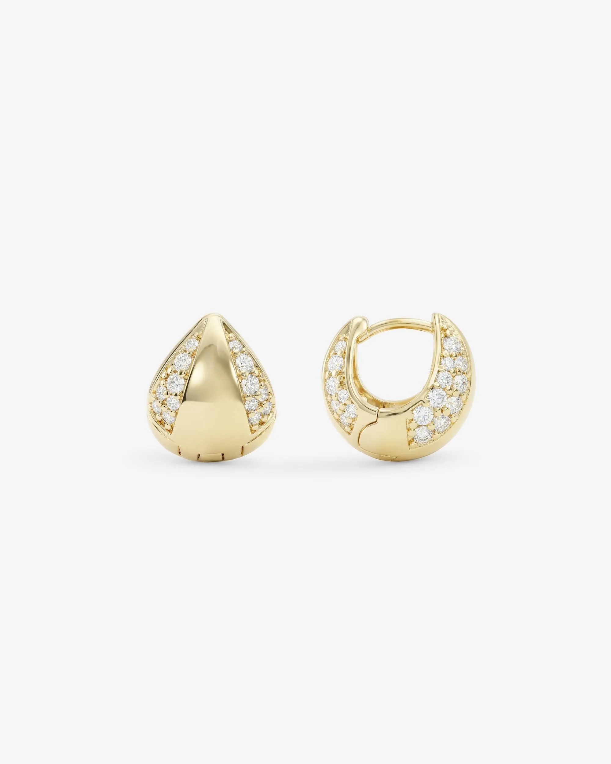Lil Norah Split Pavé Earrings - Gold|White Diamondettes sold by Melinda Maria