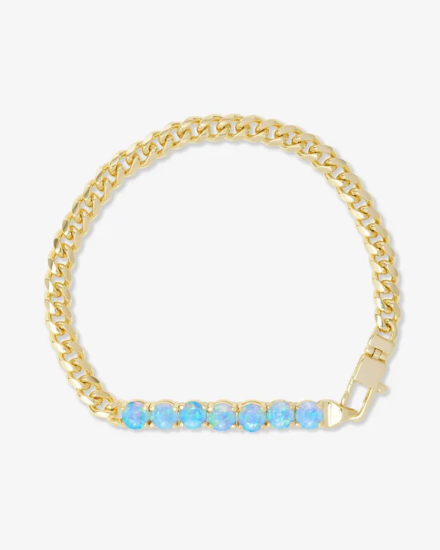 Julian Loves Opals Bracelet 5mm - Gold|Blue Opal made by Melinda Maria