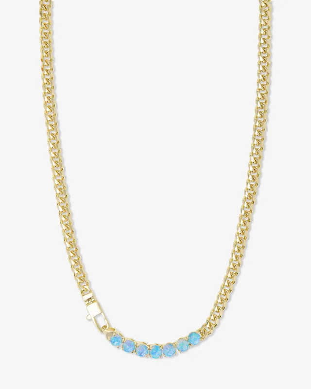 Julian Loves Opals Necklace 5mm - Gold|Blue Opal made by Melinda Maria