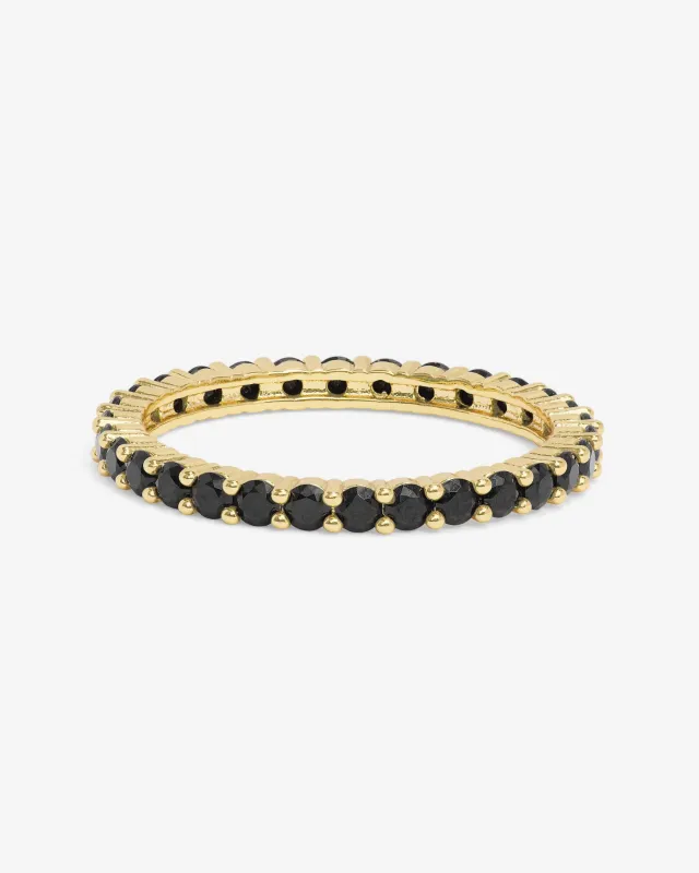 Heiress Ring 2mm - Gold|Black Diamondettes sold by Melinda Maria