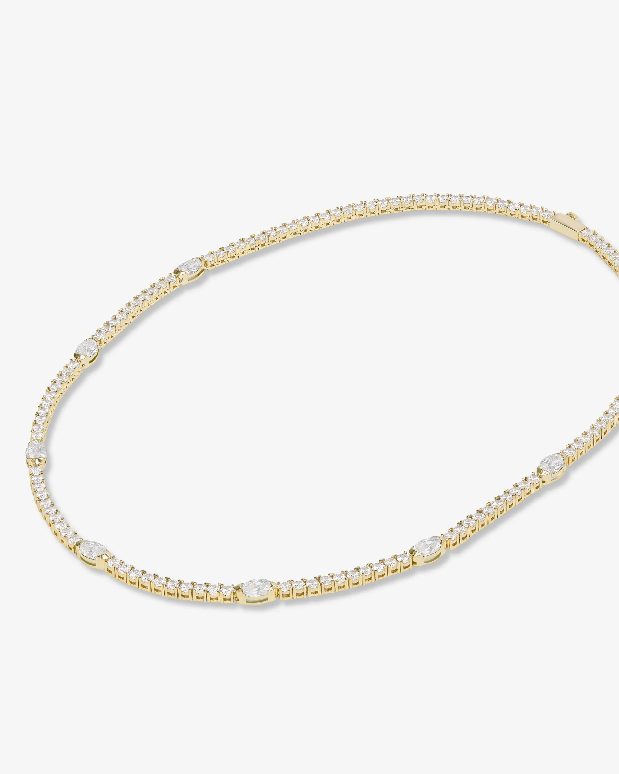 The Maven Tennis Necklace 3mm - Gold|White Diamondettes sold by Melinda Maria product image thumbnail 4