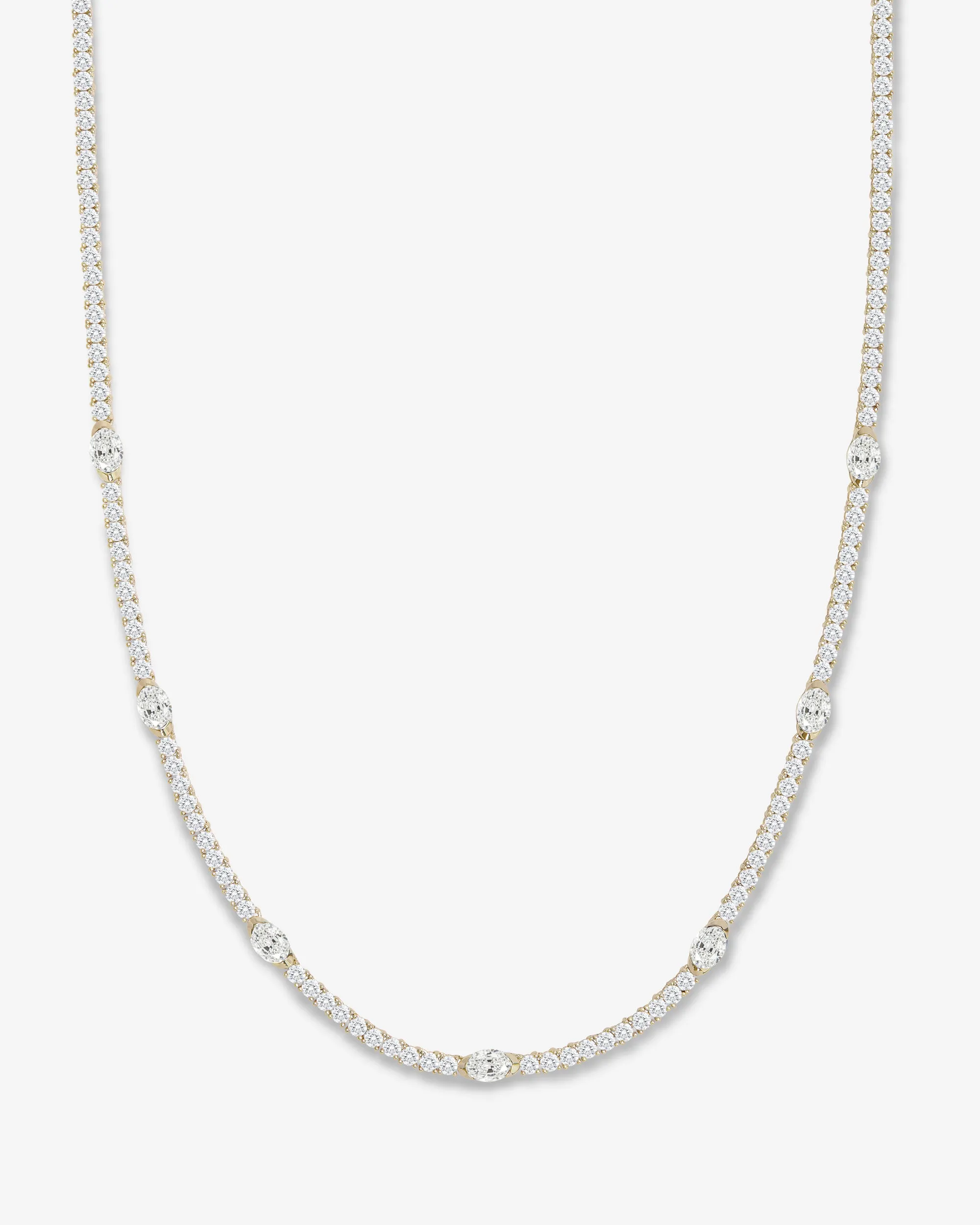 The Maven Tennis Necklace 3mm - Gold|White Diamondettes sold by Melinda Maria