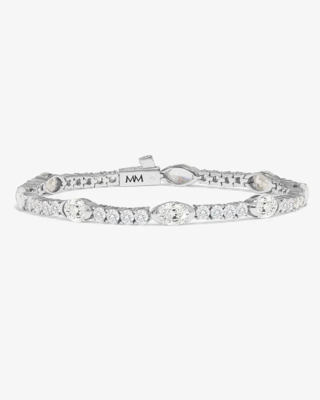 The Maven Tennis Bracelet 3mm - Silver|White Diamondettes made by Melinda Maria