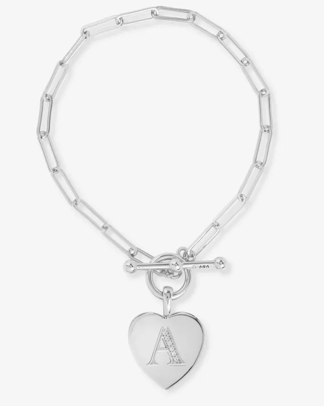 Love Letters Charm Bracelet - Silver|White Diamondettes made by Melinda Maria