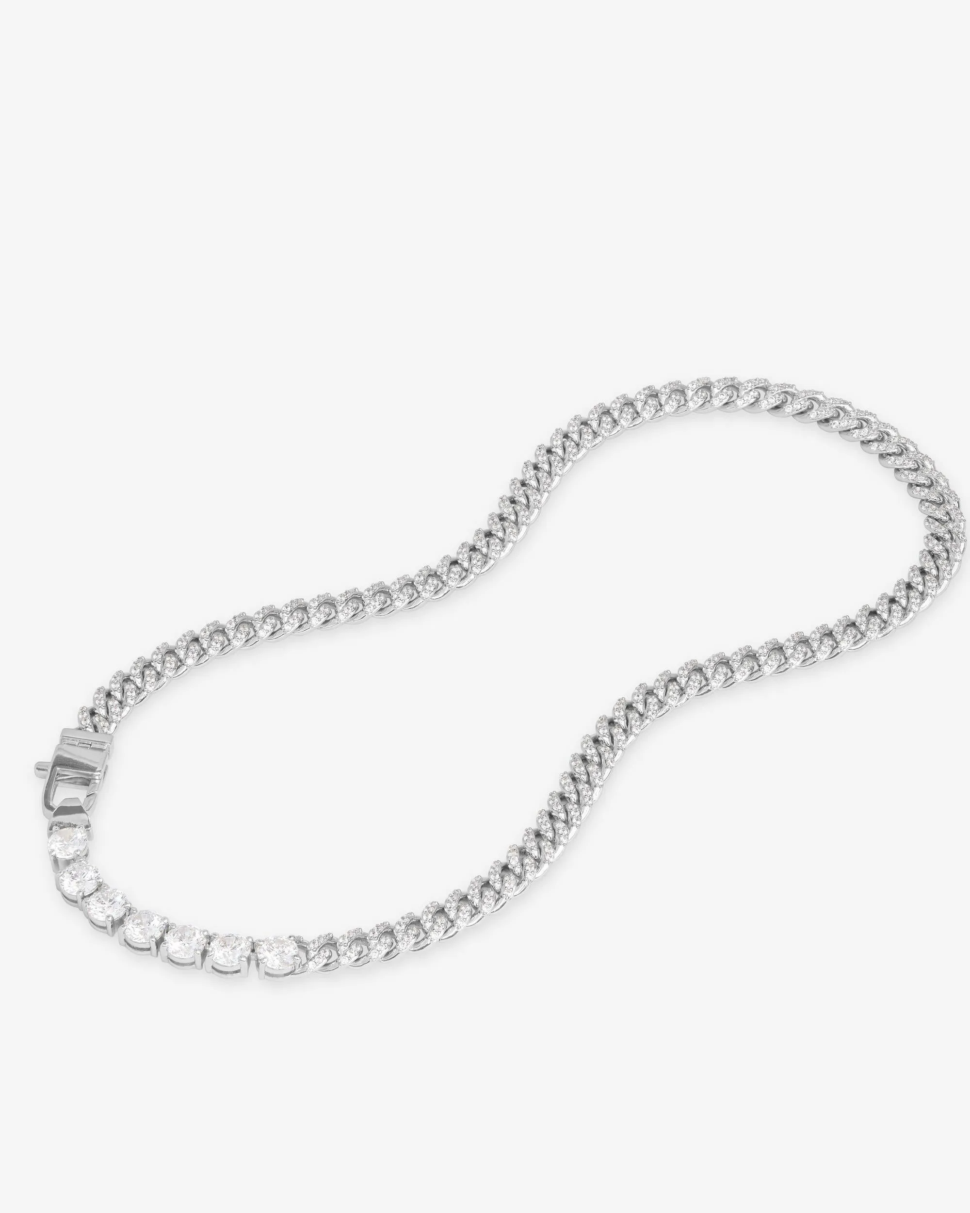 Pavé Julian Loves Diamonds Necklace 6.8mm - Silver|White Diamondettes sold by Melinda Maria product image thumbnail 5