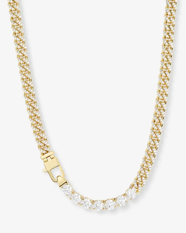Pavé Julian Loves Diamonds Necklace 6.8mm - Gold|White Diamondettes sold by Melinda Maria