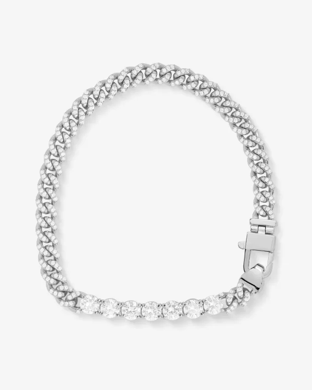 Pavé Julian Loves Diamonds Bracelet 6.8mm - Silver|White Diamondettes made by Melinda Maria