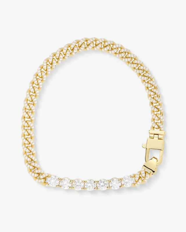 Pavé Julian Loves Diamonds Bracelet 6.8mm - Gold|White Diamondettes made by Melinda Maria