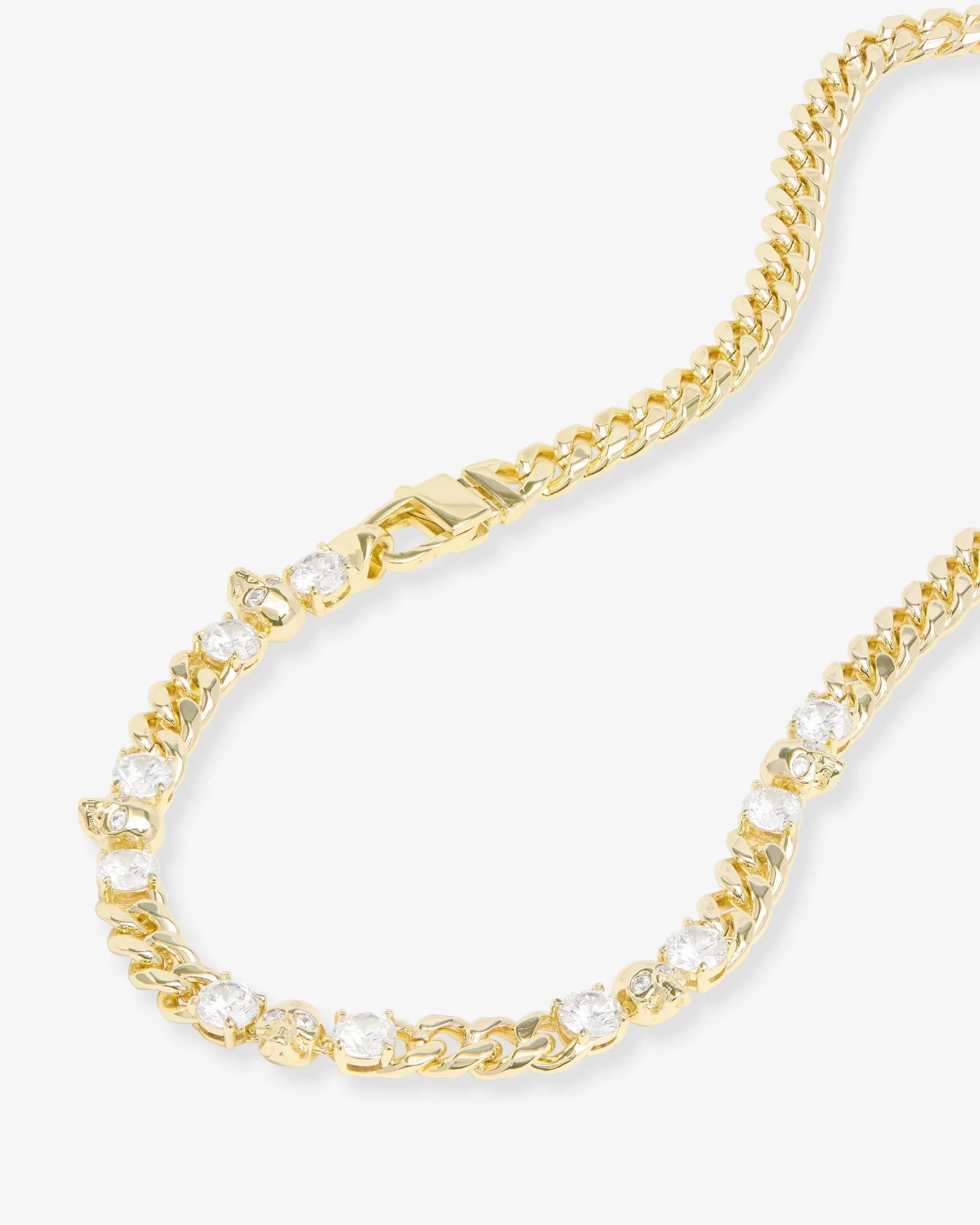 Ride or Die Cuban Chain Necklace 6.8mm - Gold|White Diamondettes sold by Melinda Maria product image thumbnail 4