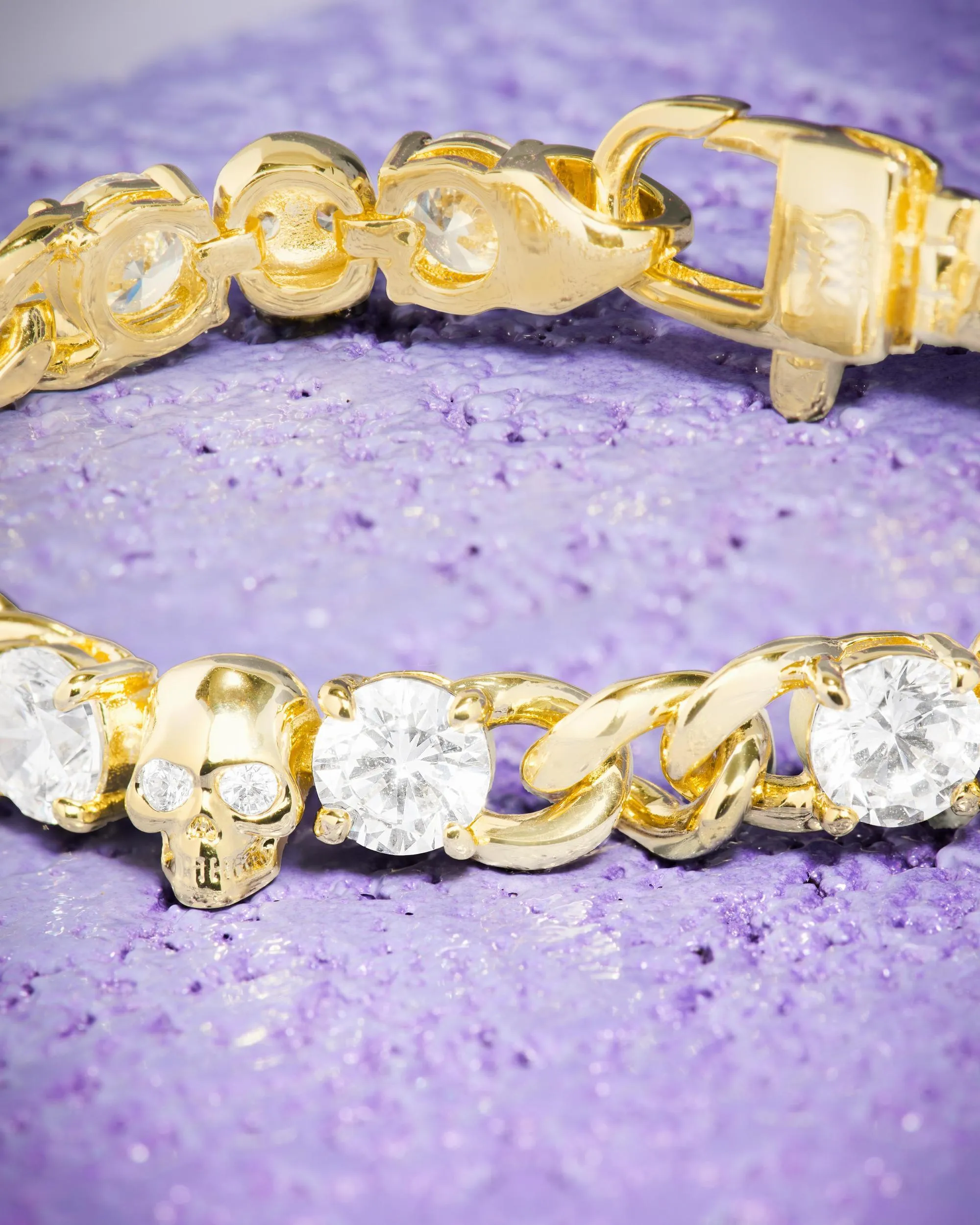 Ride or Die Cuban Chain Bracelet 6.8mm - Silver|White Diamondettes sold by Melinda Maria product image thumbnail 5