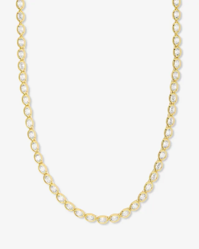 She's a Boss Tennis Necklace 4mm - Gold|White Diamondettes made by Melinda Maria