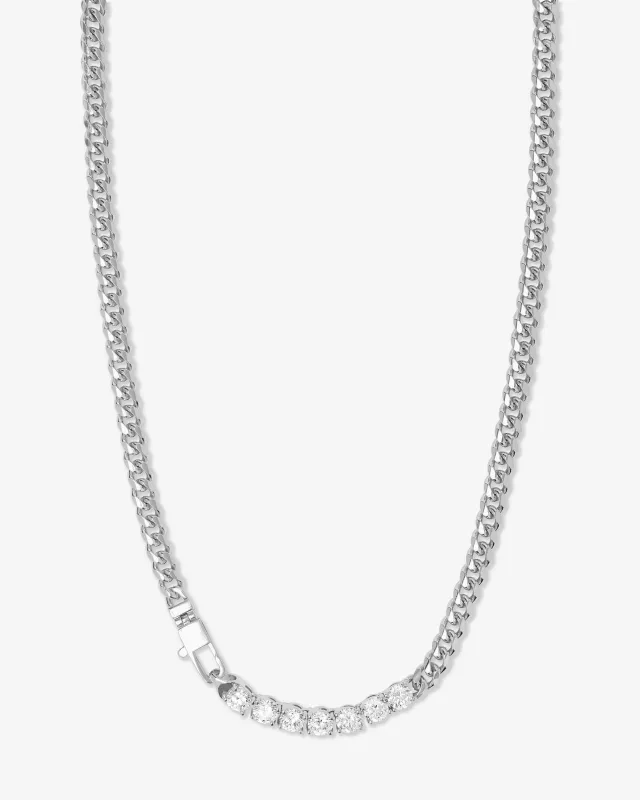 Julian Loves Diamonds Necklace 5mm - Silver|White Diamondettes sold by Melinda Maria