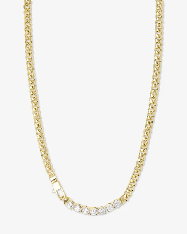 Julian Loves Diamonds Necklace 5mm - Gold|White Diamondettes sold by Melinda Maria