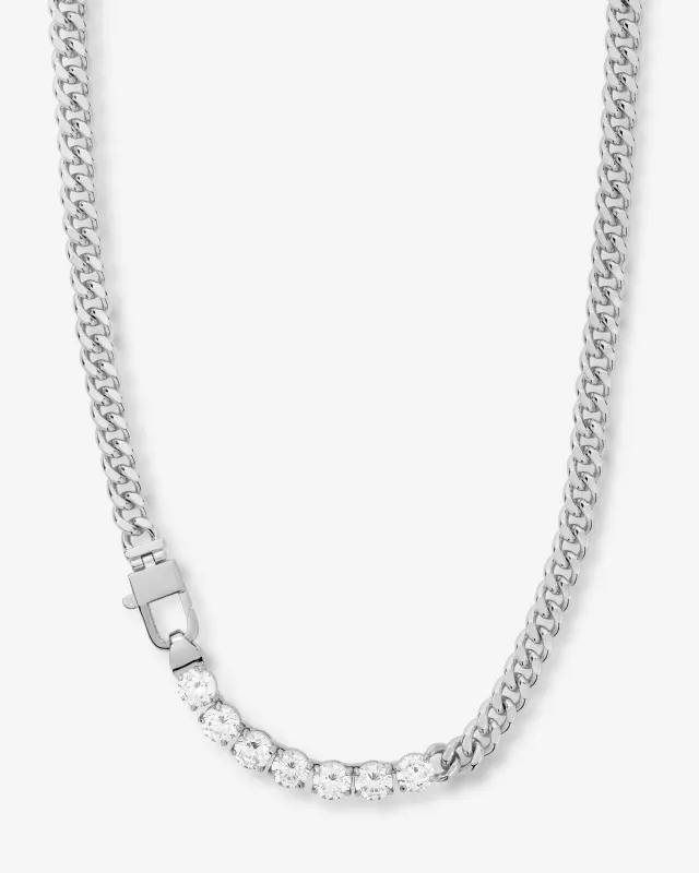 Julian Loves Diamonds Necklace 6.8mm - Silver|White Diamondettes sold by Melinda Maria