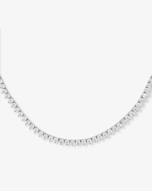 Not Your Basic Tennis Choker 3mm - Silver|White Diamondettes made by Melinda Maria