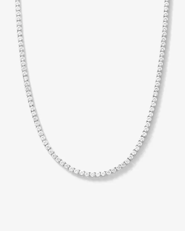 Grand Heiress Tennis Necklace 4mm - Silver|White Diamondettes made by Melinda Maria