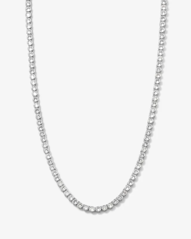 Baroness Tennis Necklace 3mm - Silver|White Diamondettes made by Melinda Maria