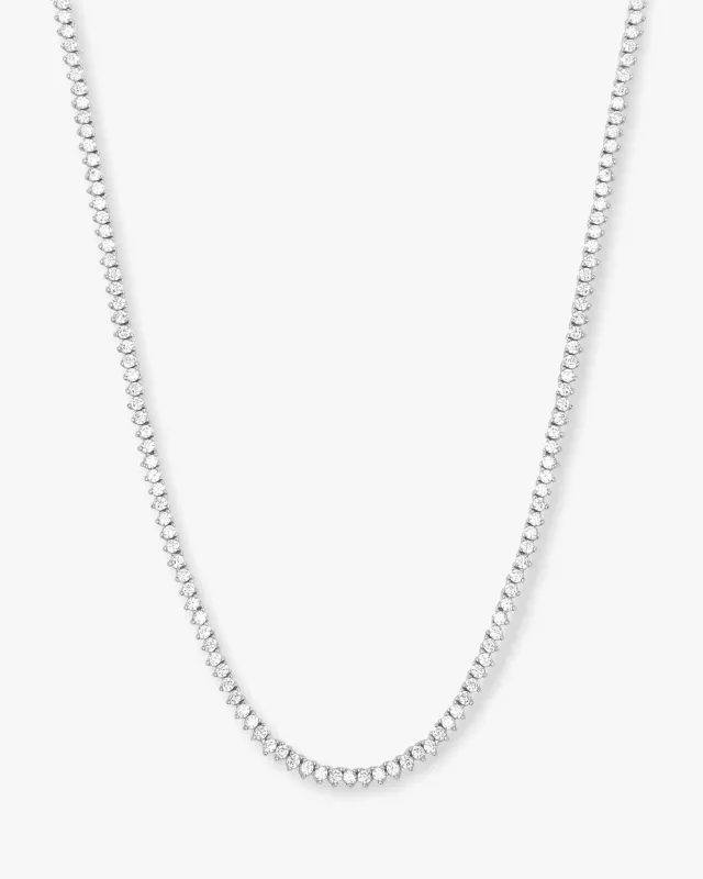 Not Your Basic Tennis Necklace 2mm - Silver|White Diamondettes made by Melinda Maria