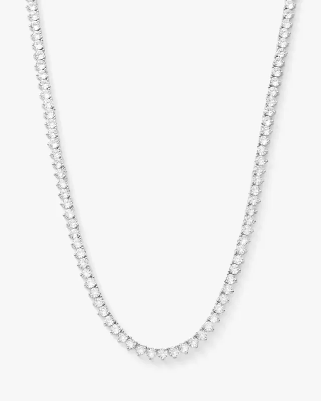 Not Your Basic Tennis Necklace 3mm - Silver|White Diamondettes made by Melinda Maria