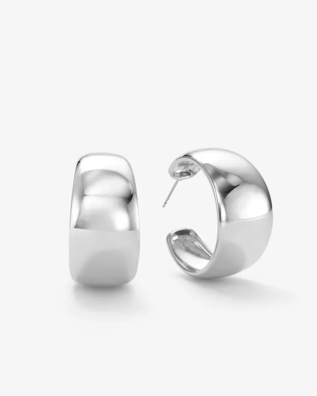 "She's So Smooth" Hoops 38mm - Silver made by Melinda Maria