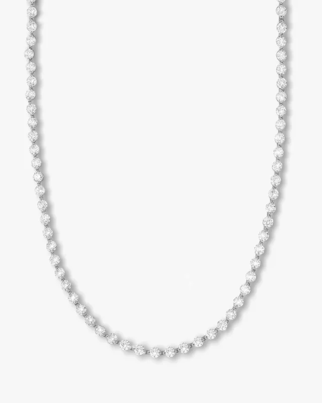 She's an Icon Tennis Necklace 4mm - Silver|White Diamondettes made by Melinda Maria