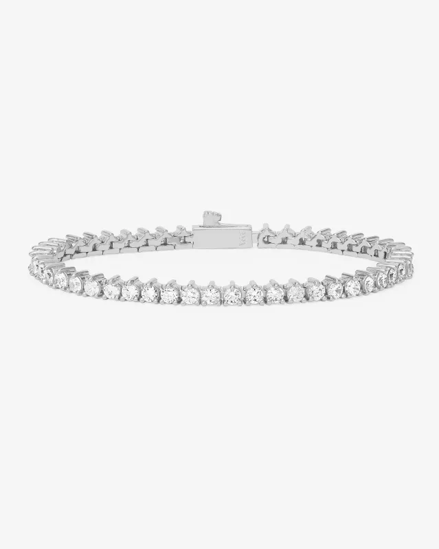 Not Your Basic Tennis Bracelet 3mm - Silver|White Diamondettes made by Melinda Maria